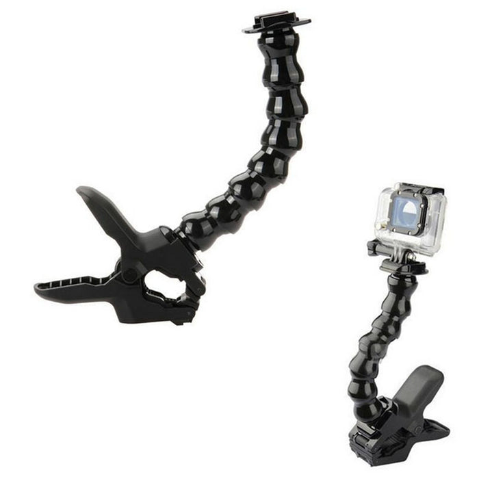 REFLEX CAMERA GoPro Sports Camera Gooseneck Clamp Mount | Flexible Jaws Flex Neck Holder for GoPro Hero, DJI Osmo, Insta360, AKASO | Adjustable Mount for Action Filming & Creative Angles