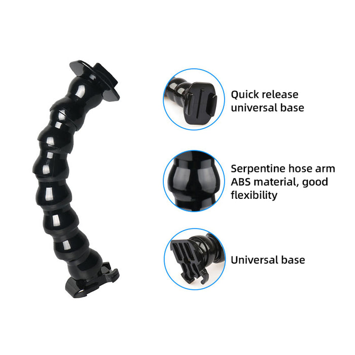 REFLEX CAMERA GoPro Sports Camera Gooseneck Clamp Mount | Flexible Jaws Flex Neck Holder for GoPro Hero, DJI Osmo, Insta360, AKASO | Adjustable Mount for Action Filming & Creative Angles