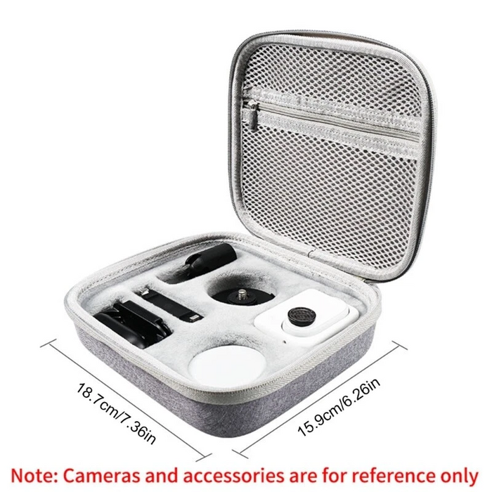 REFLEX CAMERA Medium Storage Bag for Insta360 GO3 – Water-Resistant Carry Case with Foam Inserts, Zippered Pocket & Handle – Compact Protective Organizer for Travel & Outdoor Use (7.36×6.26in, 18.7x15.9cm)