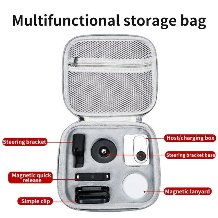 REFLEX CAMERA Medium Storage Bag for Insta360 GO3 – Water-Resistant Carry Case with Foam Inserts, Zippered Pocket & Handle – Compact Protective Organizer for Travel & Outdoor Use (7.36×6.26in, 18.7x15.9cm)