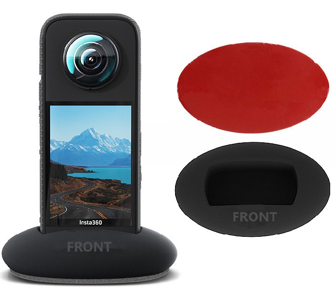 Reflex Camera Protective Silicone Sleeve and Base Stand for Insta360 X4 Action Camera – Custom Fit Shockproof Cover with Non-Slip Dock and Adhesive Pad