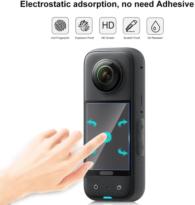 REFLEX CAMERA Tempered Glass Screen Protector for Insta360 X3 – Ultra-Clear 9H Hardness Scratch Resistant Protective Film