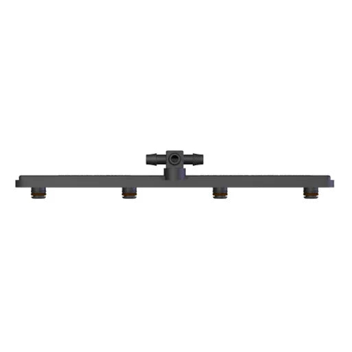 Replacement pro fill system manifold with multiple ports, black, front view