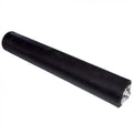Black conveyor roller assembly with metal end, used for facility and equipment power parts