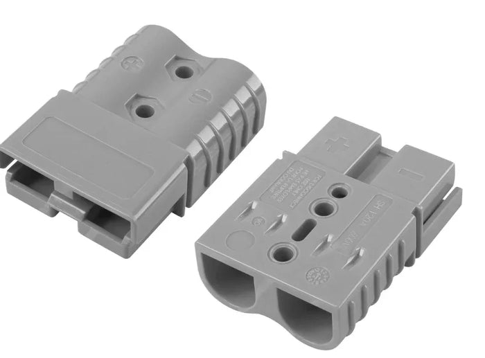 Grey SB120 amp connector housing, heavy-duty power plug and socket, two-piece set