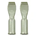 Pair of metal contact tips for power equipment, cylindrical ends and flat tips