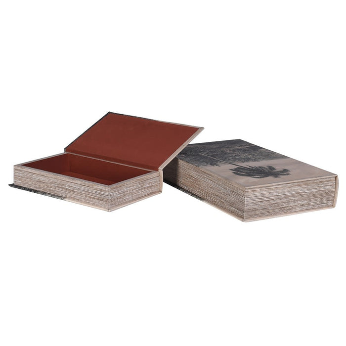 Set of 2 Palm Tree Book Boxes
