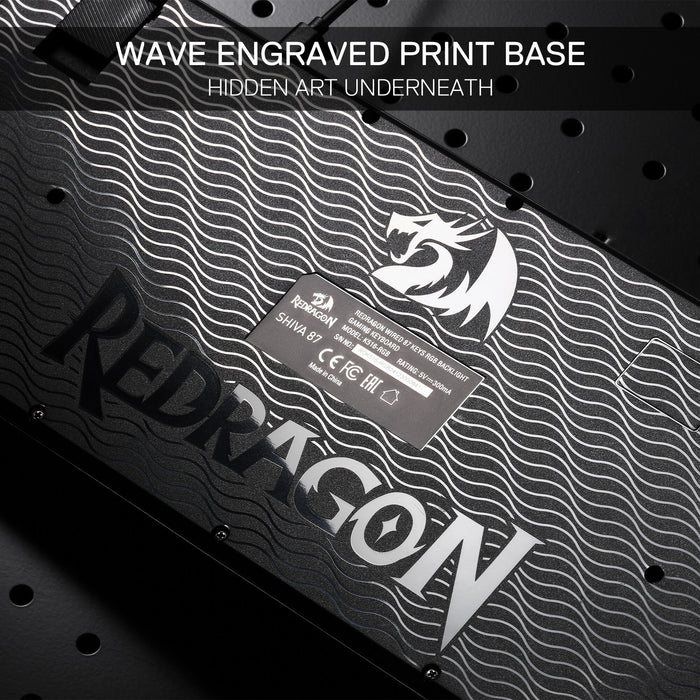 Redragon K516 Shiva TKL Wired RGB Membrane Gaming Keyboard, 87 Keys Mechanical-Feel Keyboard w/Smooth Linear Switch, On-Board Macro & Dedicated Multimedia Keys, 16.8M RGB Backlit, Software Supported