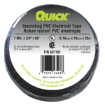Black insulating PVC electrical tape roll, labeled for electrical use, 3/4 inch by 60 ft.