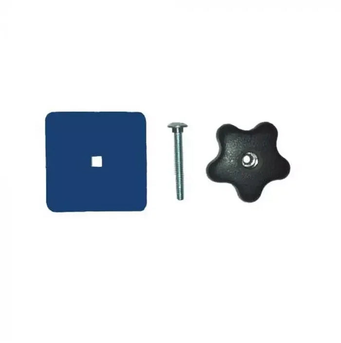 sliding SB connector mounting kit with black knob, bolt, and blue square plate