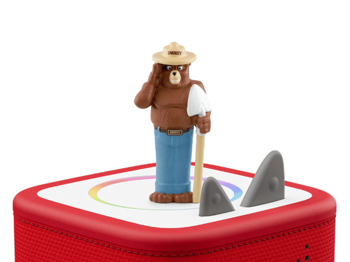 Smokey Bear Tonie on a Red Toniebox