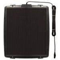12V solar battery trickle charger panel with attached cable, black rectangular design