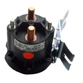 24V DC solenoid relay with copper terminals and mounting bracket, close-up view