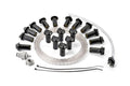 Single point battery watering system kit with tubing and connectors on white background