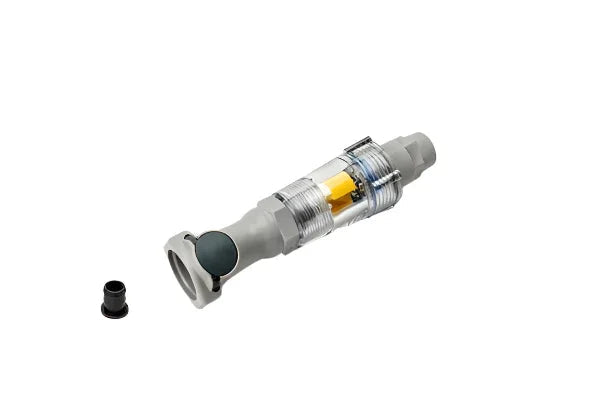 Replacement front end power connector part with transparent casing and detached black cap