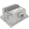 12 amp 24 volt to 12 volt power converter with switched output, metal casing, cooling fins