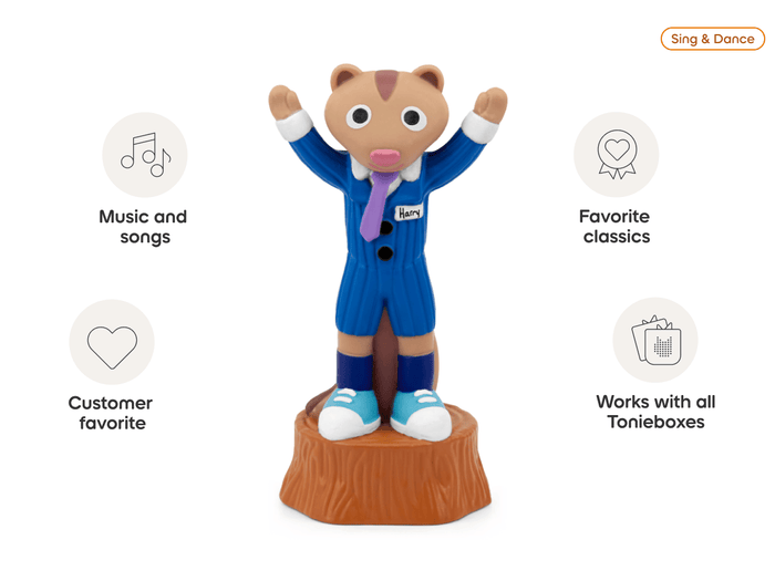 Laurie Berkner 3- Harry The Chipmunk's Treasure Hunt Tonie audio figurine from the sing & dance category, inspiring audio journeys and imaginative play