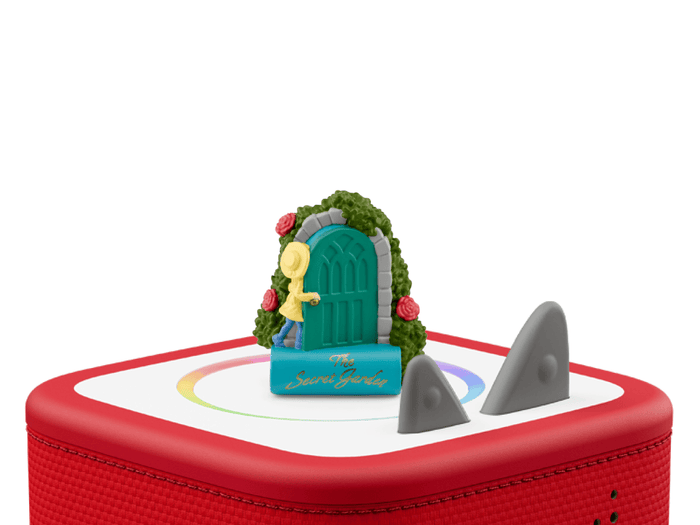 The Secret Garden Tonie on a red Toniebox 2 ready to play audio stories and songs