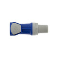 Blue threaded female connector with white plastic fitting, facility power part