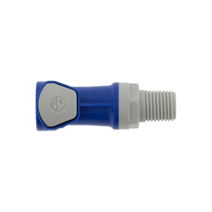 Blue threaded female connector with white plastic fitting, facility power part