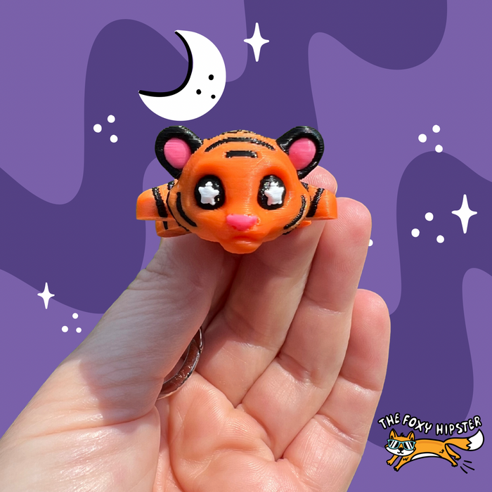Tiger Fidget Toy Flex Keychain