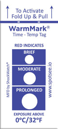 SpotSee, WarmMark Ascending Time-Temp Indicator; WarmMark Short-Run 0C/32F