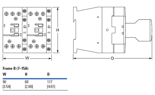 Eaton XTCR009B21 reversing 9 AMP contactor