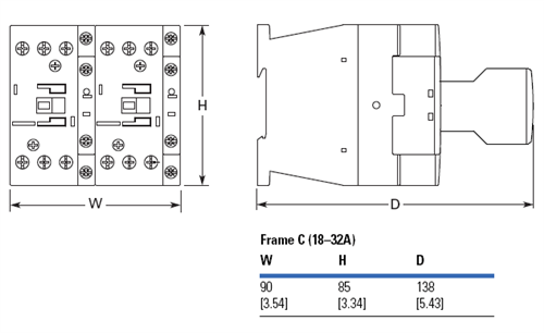 Eaton XTCR025C21P 25 AMP Reversing Contactor