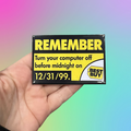 Y2k Computer Warning Fridge Magnet