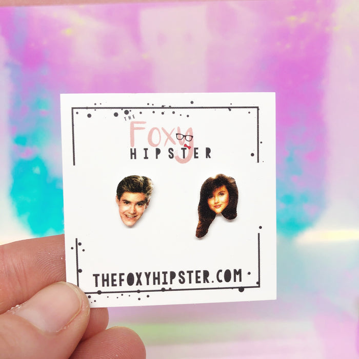 Zack Morris and Kelly Kapowski Inspired Stud Earrings