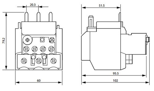 Moeller ZB65-57 Thermal Magnetic Overload Relay